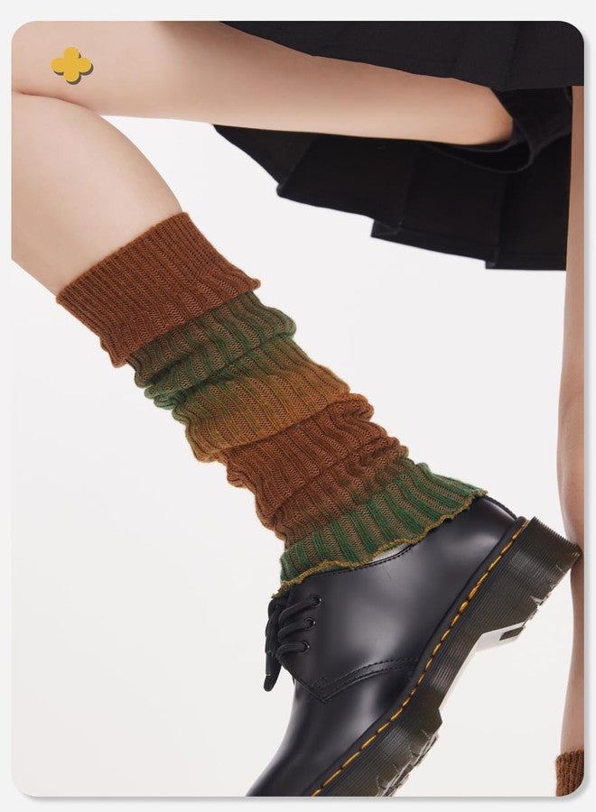 Soxbang Women's Leg Warmers Y2K Aesthetic, Baggy Retro Knit Over The Knee Thigh High Socks for Dance, Fitness, Cosplay, 23 Inch Long (Space Dye- Olive Green) - Image 5
